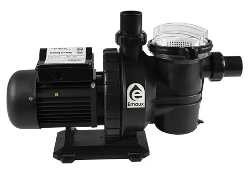 Bomba para piscina Emaux Serie SC negra con prefiltro de tapa transparente