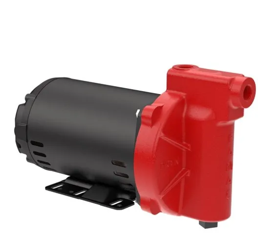 Motobomba centrífuga FAMAC FIQ de alta presión con cuerpo rojo de hierro fundido y motor eléctrico