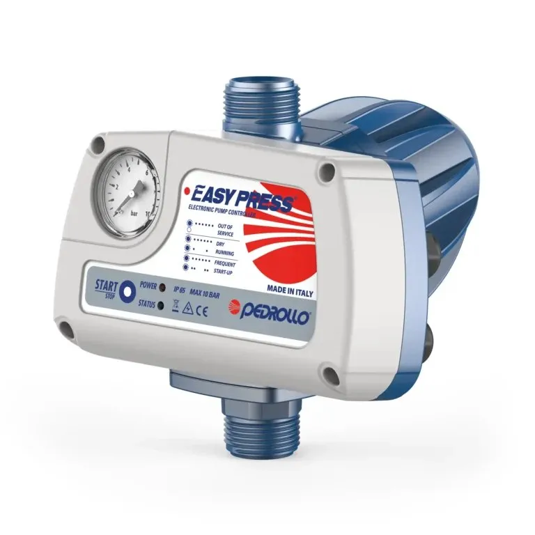 Controlador electrónico de presión y flujo Pedrollo Easypress con manómetro frontal
