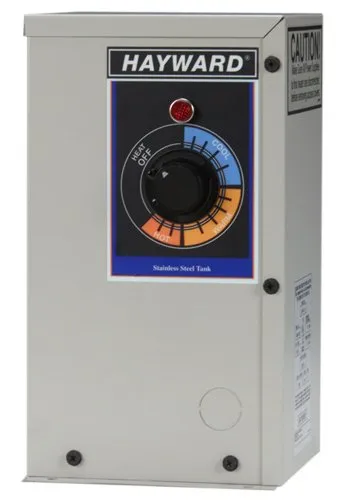Calentador eléctrico Hayward con gabinete metálico y perilla de temperatura