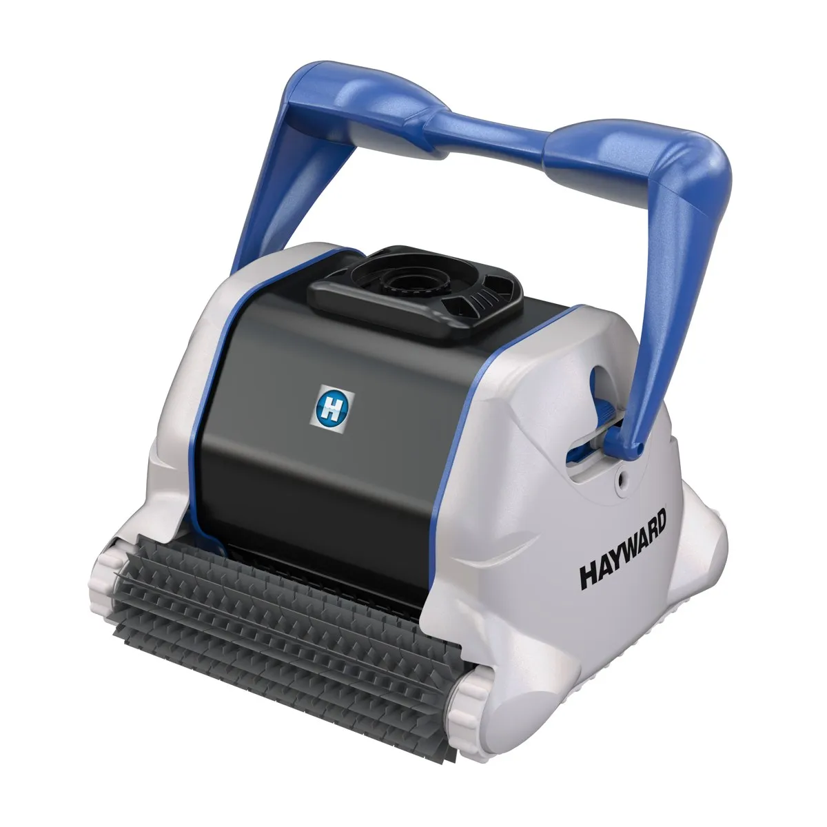 Robot limpiafondos Hayward TigerShark con asa azul y cepillo de espuma
