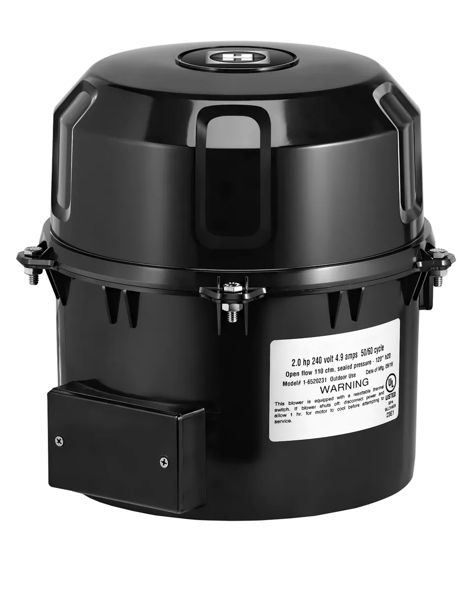 Blower o soplador de aire Hayward para spa e hidromasaje, carcasa negra