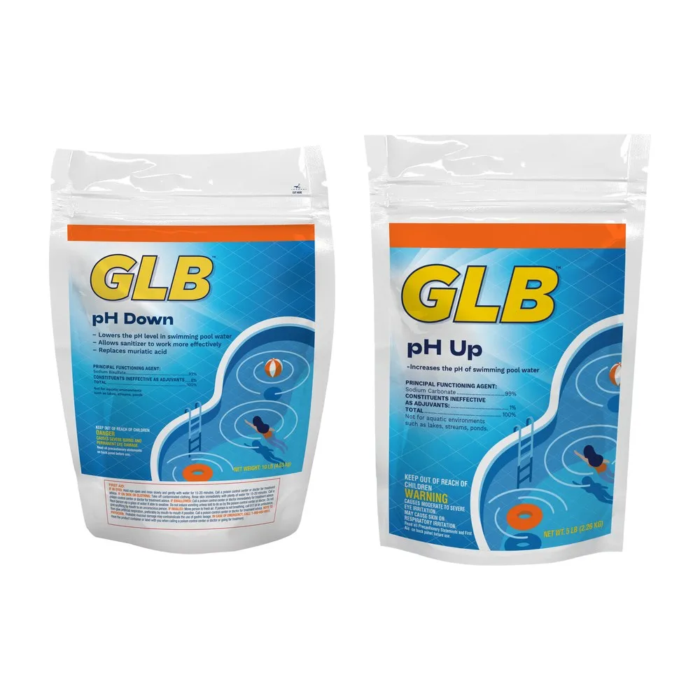 Reductor de pH GLB pH Down y elevador de pH GLB pH Up para piscina, en bolsa (imagen referencial)