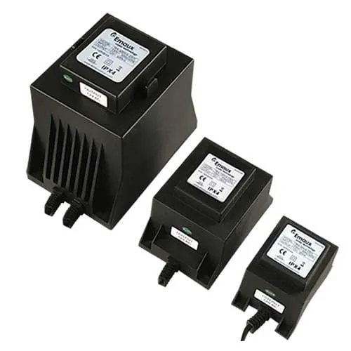 Transformadores Emaux de 12 V en tres tamaños para reflectores de piscina