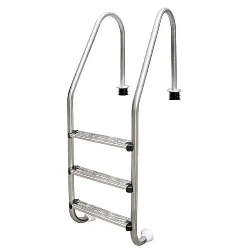 Escalera de piscina Emaux serie NSL de acero inoxidable con 3 peldaños antideslizantes (imagen referencial)