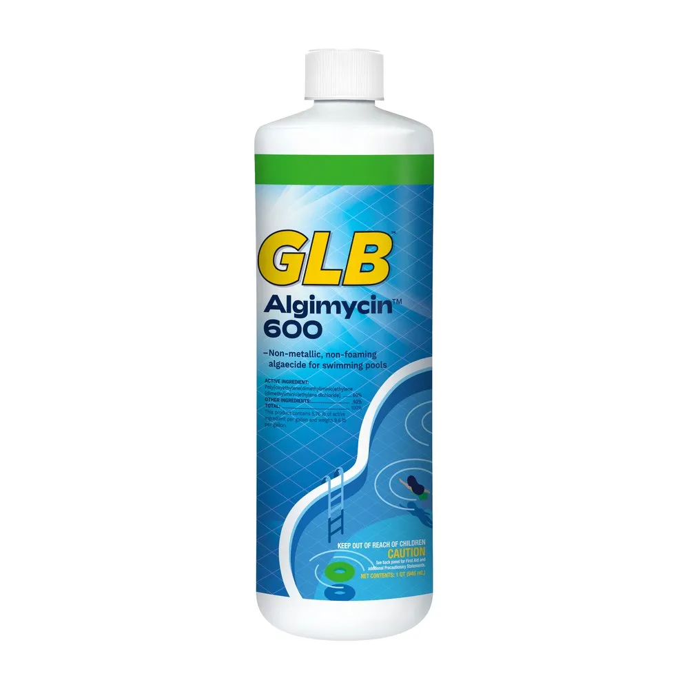 Alguicida GLB Algimycin 600 para piscina, envase de 1 qt (946 mL) (imagen referencial)